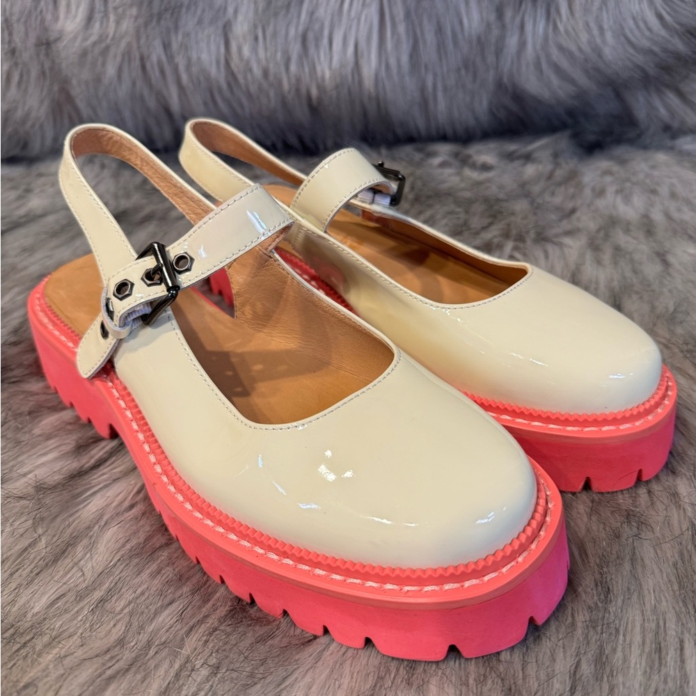 Marc Nolan Chic Cream and Pink Women's Mary Jane Shoes Size 7/8 - Picture 9 of 9